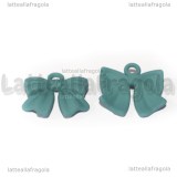 Ciondolo Fiocco in metallo smaltato Azzurro 17x16mm