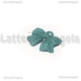 Ciondolo Fiocco in metallo smaltato Azzurro 17x16mm