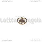 Charm Cuore Albero della Vita in Acciaio Inox Dorato 10x10mm