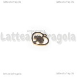 Charm Cuore Albero della Vita in Acciaio Inox Dorato 10x10mm