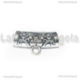 Portapendente filigranato in metallo argento antico 20x11mm