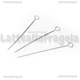 Chiodo o spillo in Argento 925 con asola 30x0.6mm
