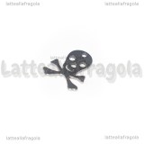 Charm Teschio con ossa in Acciaio Inox 15x12mm