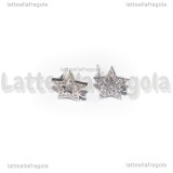 Perni Stelle in Ottone argentato e Cubic Zirconia 10.5x10mm