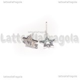 Perni Stelle in Ottone argentato e Cubic Zirconia 10.5x10mm