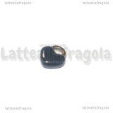 Charm Cuore 3D in Acciaio Inox Dorato smaltato Nero 11x9.5mm