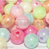 25 Perle in acrilico da 8mm colori misti effetto perlato