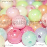 25 Perle in acrilico da 8mm colori misti effetto perlato