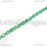 Perle a Botte mezzocristallo sfaccettato Smeraldo 6x4mm filo 40cm