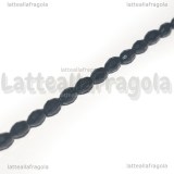 Perle a Botte mezzocristallo sfaccettato Nero 6x4mm filo 40cm