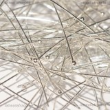 50 Chiodi o Spilli con Pallina in Rame Silver Plated 70x0.6mm