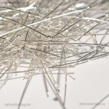 50 Chiodi o Spilli con Pallina in Rame Silver Plated 70x0.6mm