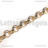 1 Metro Catena in Alluminio Dorato maglia tonda 8mm