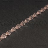 Perle a Botte mezzocristallo sfaccettato Rosa 6x4mm filo 40cm