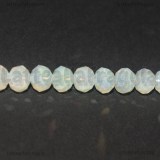 15 Rondelle mezzocristallo sfaccettato Giada Bianca AB 8x6mm