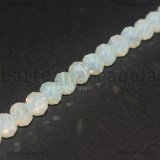 15 Rondelle mezzocristallo sfaccettato Giada Bianca AB 8x6mm