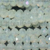 15 Rondelle mezzocristallo sfaccettato Giada Bianca AB 8x6mm