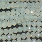15 Rondelle mezzocristallo sfaccettato Giada Bianca AB 8x6mm 