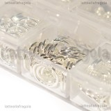 Scatola 800 anellini apribili n metallo silver plated misure 4-10mm