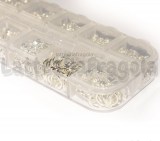 Scatola 800 anellini apribili n metallo silver plated misure 4-10mm