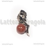 Ciondolo Fatina e Pietra del Sole 3D in ottone argentato 25x12mm