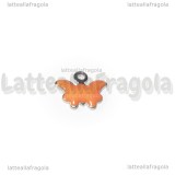 Ciondolo Farfalla in Acciaio Inox smaltato Corallo 9x7.5mm