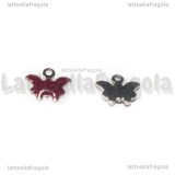 Ciondolo Farfalla in Acciaio Inox smaltato Amaranto 9x7.5mm