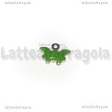 Ciondolo Farfalla in Acciaio Inox smaltato Verde 9x7.5mm