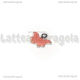 Ciondolo Farfalla in Acciaio Inox smaltato Rosa Antico 9x7.5mm