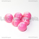 Perla in vetro rosa screziato bianco 10mm