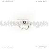Ciondolo Farfalla in Acciaio Inox smaltato Bianco 9x7.5mm