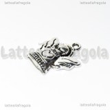 Charm Angelo in metallo argento antico 21x19mm