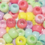 30 Perle in acrilico colori misti con foro passante 8.5x6mm