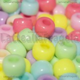 30 Perle in acrilico colori misti con foro passante 8.5x6mm