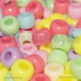 30 Perle in acrilico colori misti con foro passante 8.5x6mm