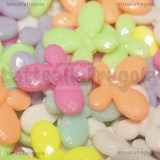 25 Farfalle in acrilico sfaccettato colorato foro passante 17x13mm