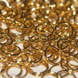50 Anellini apribili in Acciaio Gold Plated 8x0.8mm