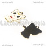 Ciondolo Artemis di Sailor Moon in metallo dorato smaltato 24x16mm