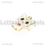 Ciondolo Artemis di Sailor Moon in metallo dorato smaltato 24x16mm