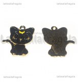 Ciondolo Luna di Sailor Moon in metallo dorato smaltato 24x16mm