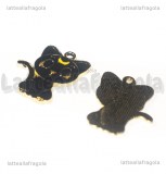 Ciondolo Luna di Sailor Moon in metallo dorato smaltato 24x16mm