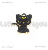 Ciondolo Luna di Sailor Moon in metallo dorato smaltato 24x16mm
