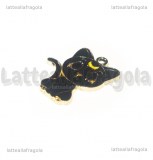 Ciondolo Luna di Sailor Moon in metallo dorato smaltato 24x16mm