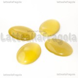 Cabochon in Occhi di Gatto Giallo 25x18mm