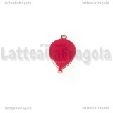 Charm Palloncino in rame dorato smaltato Rosso 17x10mm