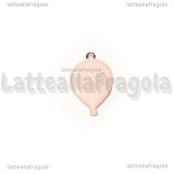 Charm Palloncino in rame dorato smaltato Rosa 17x10mm