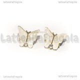 Orecchini a perno Farfalle Acrilico effetto Madreperla in metallo dorato 14x13mm