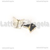 Orecchini a perno Farfalle Acrilico effetto Madreperla in metallo dorato 14x13mm