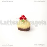 Cupcake 3D cuore vaniglia in acrilico 15x13x15mm