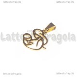 Ciondolo Mamma con Bambino in Acciaio Dorato 18x16mm